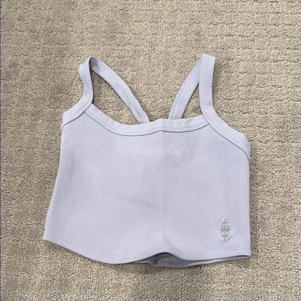 Light Gray Ribbed Tank Top